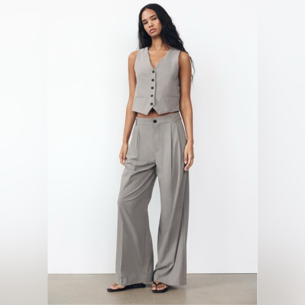 Zara High Waisted Wide-leg Pants